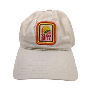 Taco Bell Adjustable Baseball Style Cap Hat Tan Beige Embroidered Logo OSFA